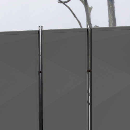 Outsunny 6 Panel Folding Outdoor Privacy Screen, 5.7FT Tall Room Divider with UV30+ Protection, Freestanding Privacy Panel Partition with Stable Base