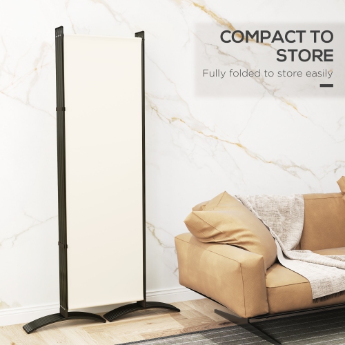 Outsunny 6 Panel Folding Outdoor Privacy Screen, 5.7FT Tall Room Divider with UV30+ Protection, Freestanding Privacy Panel Partition with Stable Base