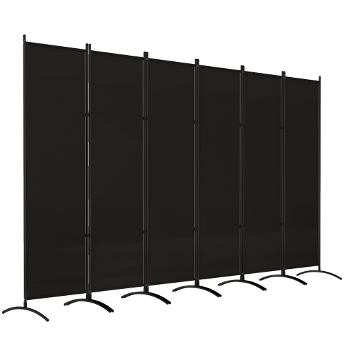 OUTSUNNY  6 Panel Folding Outdoor Privacy Screen, 5.7Ft Tall Room Divider \w Uv30+ Protection, Freestanding Privacy Panel Partition \w Stable Base