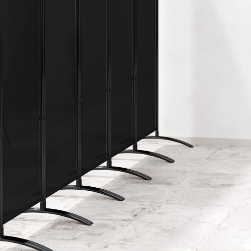 Outsunny 6 Panel Folding Outdoor Privacy Screen, 5.7FT Tall Room Divider with UV30+ Protection, Freestanding Privacy Panel Partition with Stable Base