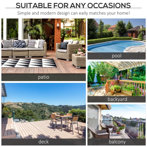 Outsunny Rattan Coffee Table Outdoor Side Table, 35.4" x 19.7" Small Wicker Patio Furniture with All-Weather PE for Garden, Balcony, Backyard,