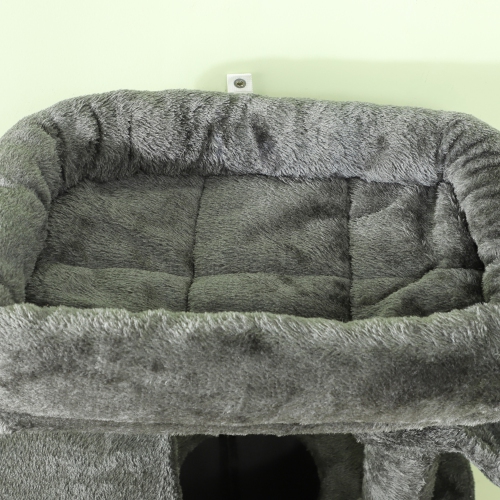 PawHut 52.5" Cat Tree, Cat Tower for Indoor Cats with Scratching Posts, Cat Condos, Bed, Platforms, Hammocks, Cat Activity Center, Dark Grey