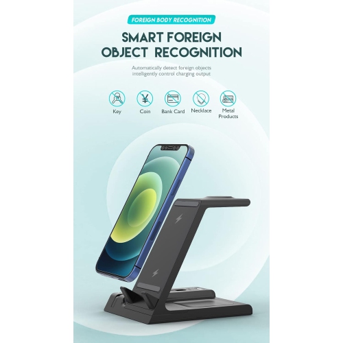 Induction Chargers 15W 6 in 1 Qi Fast Wireless Charging Stand for iPhone 13/12/11/X/XS/XR/8/Apple Watch Airpods/Pro/ipad/Samsung