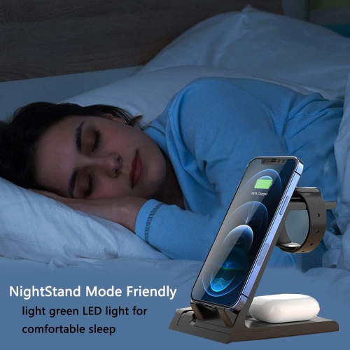 Induction Chargers 15W 6 in 1 Qi Fast Wireless Charging Stand for iPhone 13/12/11/X/XS/XR/8/Apple Watch Airpods/Pro/ipad/Samsung