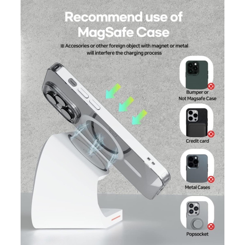 3-in-1 Wireless Charging Station with MagSafe - Fast Charging for Apple Watch, Stable Charger Stand Base for iPhone 15/14/13/12 Pro Max/Plus, Apple