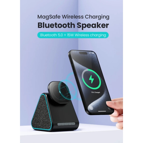 2 in 1 Bluetooth Speaker Wireless Charging Station for IPhone, Strong Magnetic Wireless Charger for iPhone 16/15/14/13/12 Gift