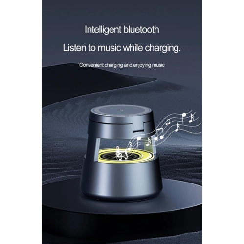 Mushroom Light Magnetic 5-in-1 Wireless Charging Stand Ambient Light Bluetooth Stereo for Apple Magsafe iPhone16pro 1514 13 Watch Ultra2 S9 AirPods