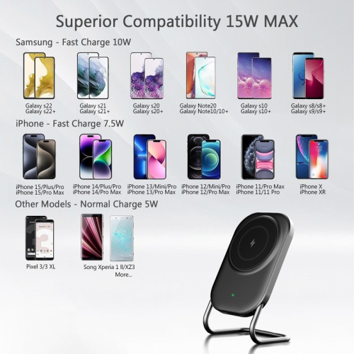 Magnetic Wireless Charger Stand Desk Phone Holder for iPhone 15 14 13 12 11 Pro Max Samsung Xiaomi Macsafe Fast Charging Station