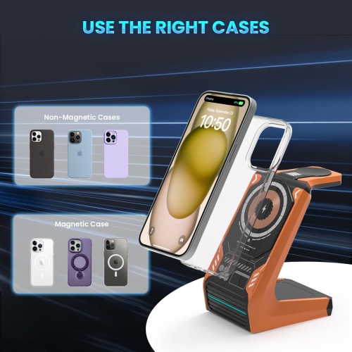 3 in 1 Wireless Charging Station for MagSafe: Magnetic Charge Stand for iPhone Apple 15 14 13 12 Pro/Pro Max/Plus/Mini- Fast Wireless Charger Dock