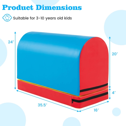 Boîte à voûte Tumbling Mat Gymnastics de Costway avec tapis amovible et poignée de transport