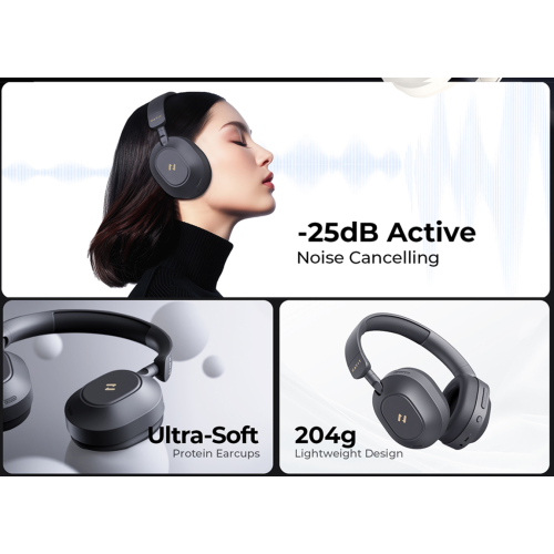 HAVIT H668BT Active Noise Cancelling Stereo Sound Bluetooth V5.4 Wireless Headset, Lightweight Foldable with Mic