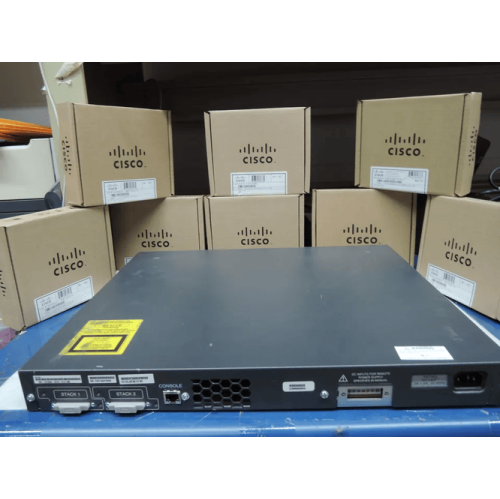 Refurbished good Cisco WS-C3750G-24TS-S with power cord & rack mount kit