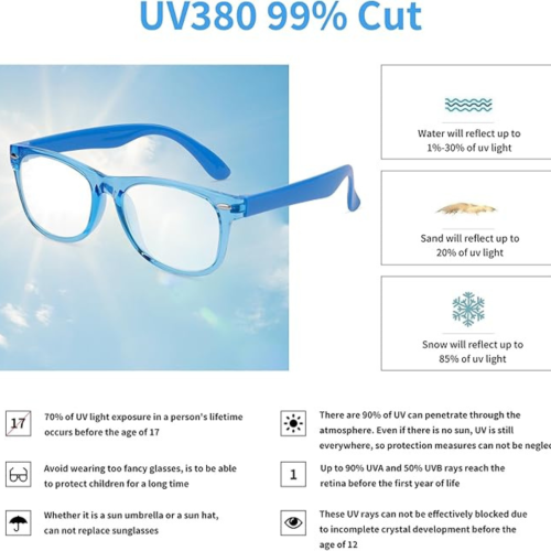 Kids Anti Blue Light Glasses, Blocking Harmful Blue Light Emitted by TV, Electronic Screens, Boys Girls Age for 3-12