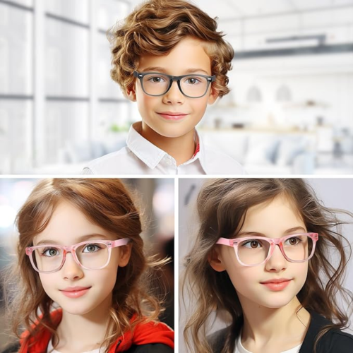 Kids Anti Blue Light Glasses, Blocking Harmful Blue Light Emitted by TV, Electronic Screens, Boys Girls Age for 3-12