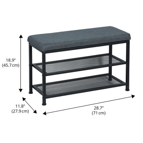 Banc d'entrée avec rangement pour chaussures de ITY International, gris