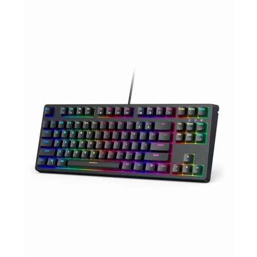 KM-G14 Mechanical Keyboard, Compact 87 Keys Gaming Keyboard with Blue Switches, RBG Light