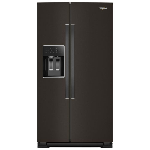 Image 1 de 9.. Réfrigérateur à congélateur juxtaposé 28,7 pi³ 36 po à distributeur d'eau et de glaçons de Whirlpool - Fini acier inoxydable noir