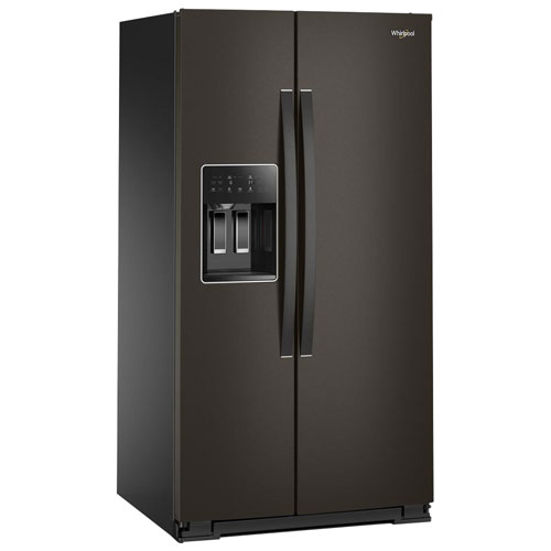Whirlpool 36" 28.7 Cu. Ft. Side-By-Side Refrigerator with Water & Ice Dispenser - Black Stainless Finish