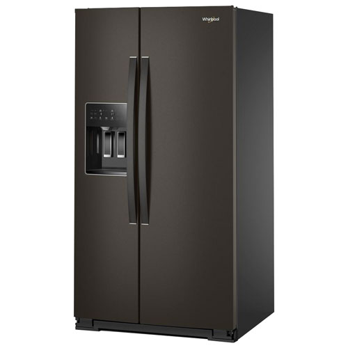 Whirlpool 36" 28.7 Cu. Ft. Side-By-Side Refrigerator with Water & Ice Dispenser - Black Stainless Finish