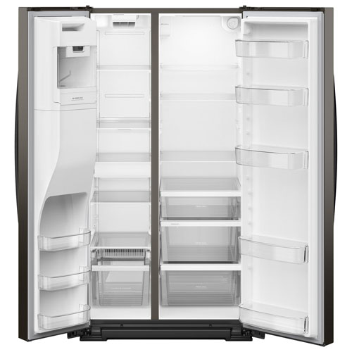 Whirlpool 36" 28.7 Cu. Ft. Side-By-Side Refrigerator with Water & Ice Dispenser - Black Stainless Finish