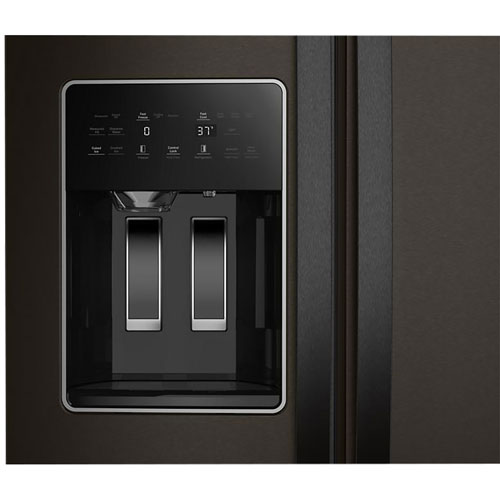 Whirlpool 36" 20.85 Cu Ft Counter Depth Side-By-Side Refrigerator w/Water & Ice Dispenser(WRSC5536RV)- Black Stainless Finish