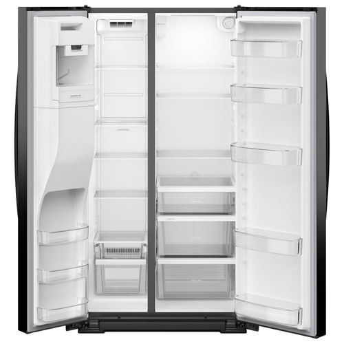 Whirlpool 36" 20.85 Cu. Ft. Counter Depth Side-By-Side Refrigerator w/Water & Ice Dispenser- Black