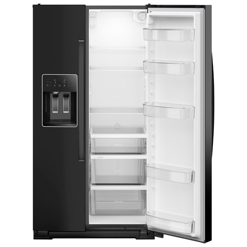 Whirlpool 36" 20.85 Cu. Ft. Counter Depth Side-By-Side Refrigerator w/Water & Ice Dispenser- Black