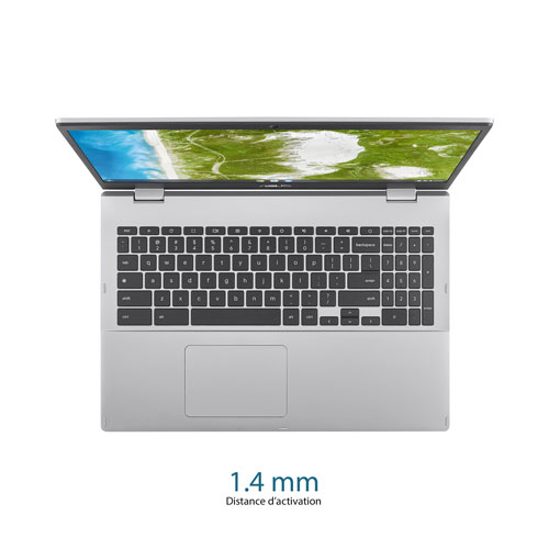 Chromebook de 15,6 po CX1500 d'ASUS avec 3 mois de forfait Google AI Pro - Argenté (Celeron N4500 d'Intel/RAM 8 Go/SSD 128 Go)
