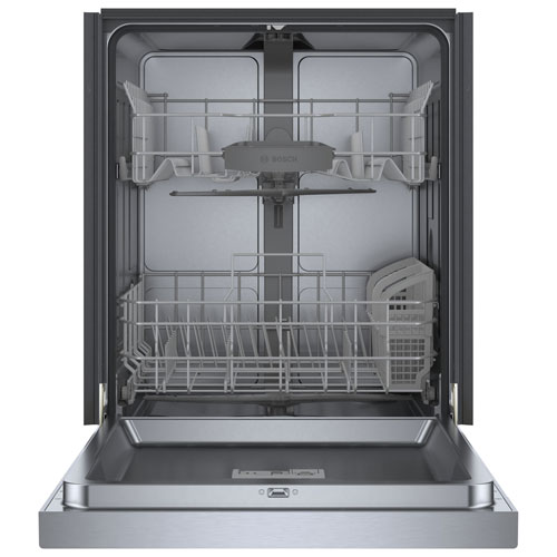 Lave-vaisselle encastrable 24 po 48dB série 300 de Bosch avec cuve en inox (SHE41CM5N) - Inox