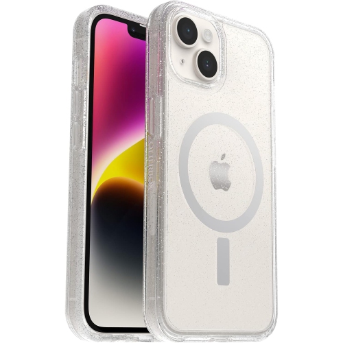 OtterBox iPhone 14 & iPhone 13 Symmetry Series+ Plus Case - Stardust, Ultra-Sleek, Snaps to MagSafe, Raised Edges Protect Camera and Screen - Open Box