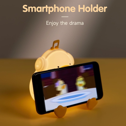 Cute Music Duck Night Light, Adorable Touch Night Lamp Silicone Dimmable LED Nightlight for Nursery Rechargeable Bedside Night Lights for Bedrooms