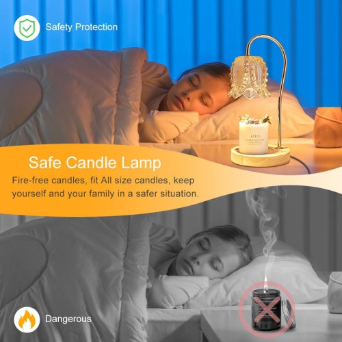 Candle Warmer Lamp Candle Lamp with Timer & Dimmer, Electric Top Candle Melter with 2 Bulbs Candle Warming Lamp for Home Decor Wax Melter Warmer Lamps