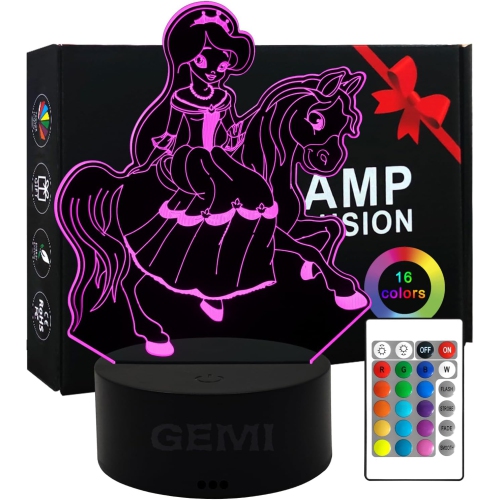 HTUTWOO  Unicorn Night Light for Girls, 3D Illusion Unicorn Lamp 16 Colors Changing \w Remote Control, Unicorn Light Bedroom Decor, Unicorn Toys For