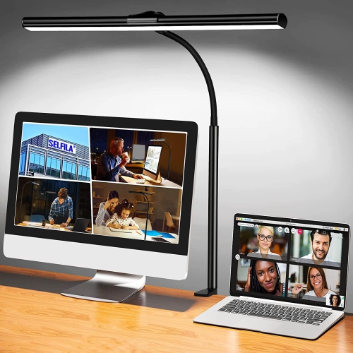 LED Desk Lamp with Clamp - Architect Desk Lamp Swing Arm Task Light 360 ° Rotation Gooseneck Desktop Lighting for Office Home Workbench Drafting