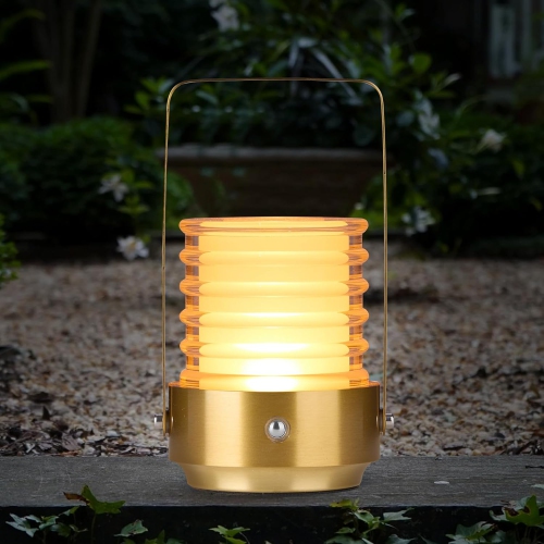 HTUTWOO  Portable Cordless Outdoor Small Battery Table Lamp for Bedroom Night Lights 3 Way Dimmable Touch Lamp USB Type-C Charging Ports for Baby