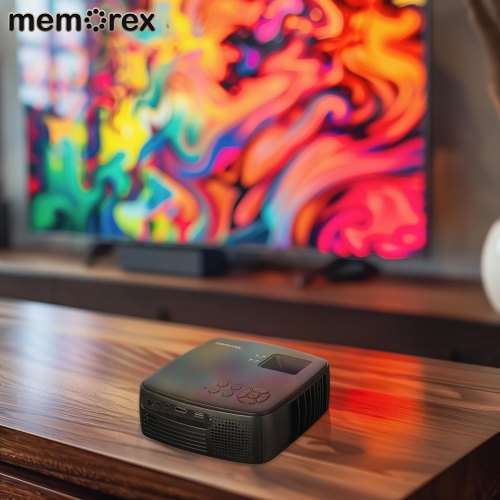 Memorex PJS100 720P Bluetooth Projector with 100" Screen