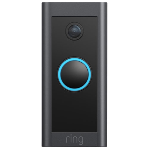 Nouveauté – Sonnette vidéo Wi-Fi avec fil de Ring – Noir