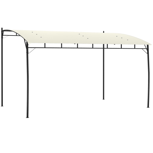 Outsunny 10' x 13' Outdoor Patio Pergola with UV30+ Protection Canopy, Lean to Pergola Gazebo, Steel Frame Sun Shade Shelter for Porch, Patio, Deck,