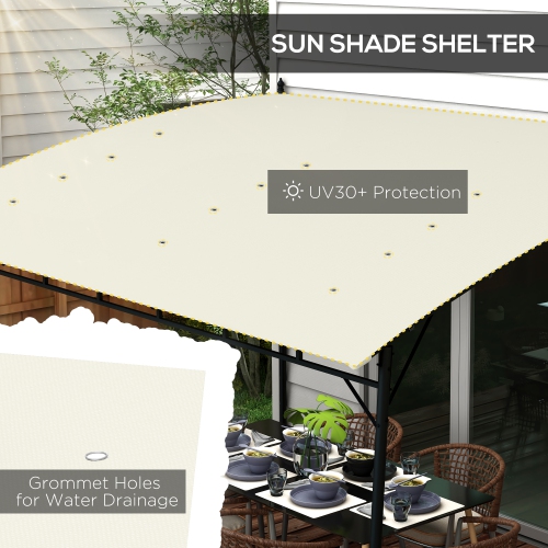 Outsunny 10' x 13' Outdoor Patio Pergola with UV30+ Protection Canopy, Lean to Pergola Gazebo, Steel Frame Sun Shade Shelter for Porch, Patio, Deck,
