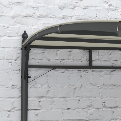 Outsunny 10' x 13' Outdoor Patio Pergola with UV30+ Protection Canopy, Lean to Pergola Gazebo, Steel Frame Sun Shade Shelter for Porch, Patio, Deck,