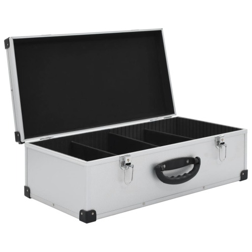 vidaXL CD Case for 80 CDs Aluminium ABS Silver