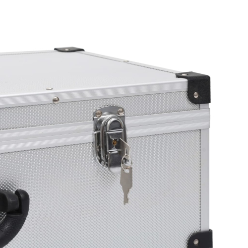vidaXL CD Case for 80 CDs Aluminium ABS Silver