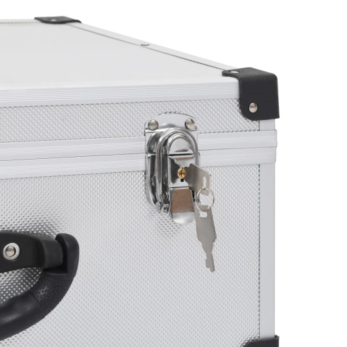 vidaXL CD Case for 60 CDs Aluminium ABS Silver