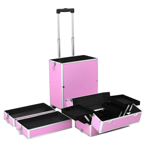 vidaXL Make-up Trolley Aluminium Pink