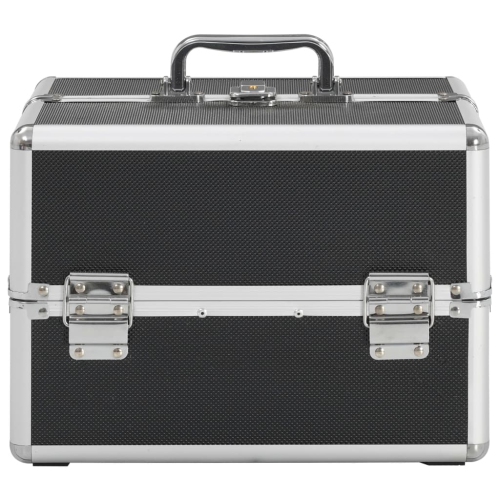 vidaXL Make-up Case 22x30x21 cm Black Aluminium