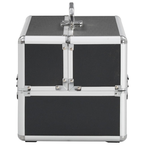 vidaXL Make-up Case 22x30x21 cm Black Aluminium