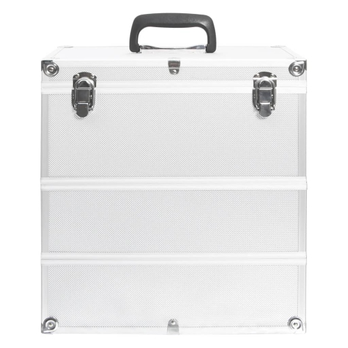 vidaXL Make-up Case 37x24x40 cm Silver Aluminium