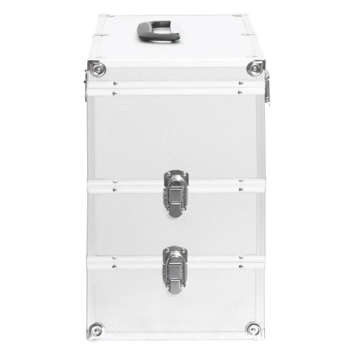 vidaXL Make-up Case 37x24x40 cm Silver Aluminium