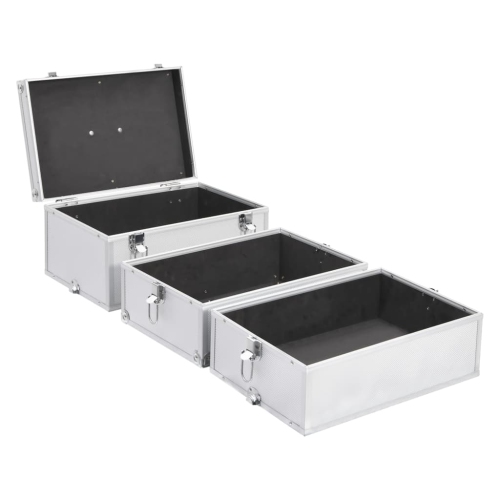 vidaXL Make-up Case 37x24x40 cm Silver Aluminium