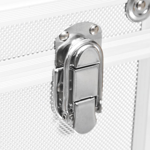 vidaXL Make-up Case 37x24x40 cm Silver Aluminium